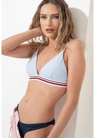 Sutien de baie cu cupe triunghiulare - Albastru pastel