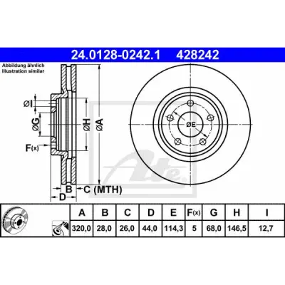 Disc frana ATE 24.0128-0242.1