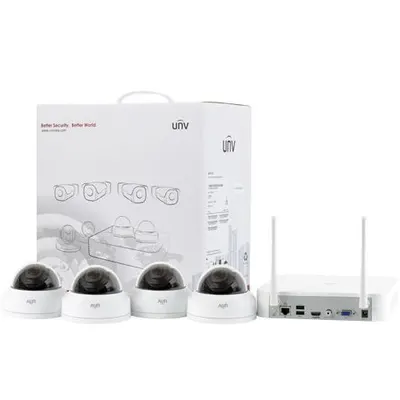 Sistem wireless Unv KIT-322F28W-4D NVR + 4 camere dome IP 2MP