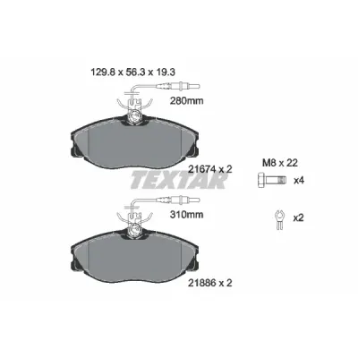 Set placute frana, frana disc TEXTAR 2167403