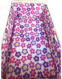 Lenjerie patut cu 5 piese Croitoria Noastra Floricele 120x60 cm