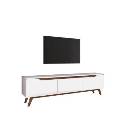Comoda TV D1 794, 3 usi, alb + nuc, 180x35x48,6 cm