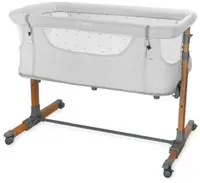 Pătuț pentru bebeluși 4 în 1 MoMi – Smart Bed, gri deschis