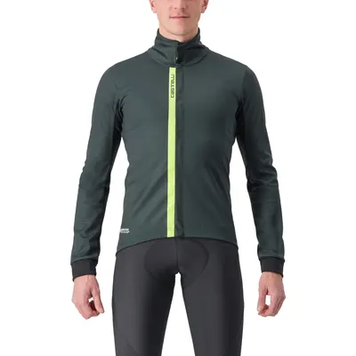 Jacheta ciclism vreme rece sau iarna, Entrata Jacket - verde inchis rover galbe…
