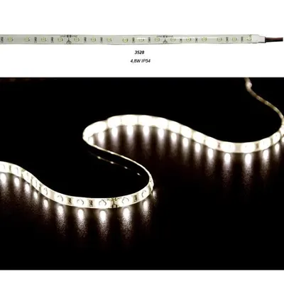 Banda LED 4.8W 12V IP54 3528 12V DC lumina galbena 3528 W 8mm h 3mm