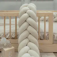 Protectie de pat impletita, MiniMini, Velvet Magic, Crem, 300 cm