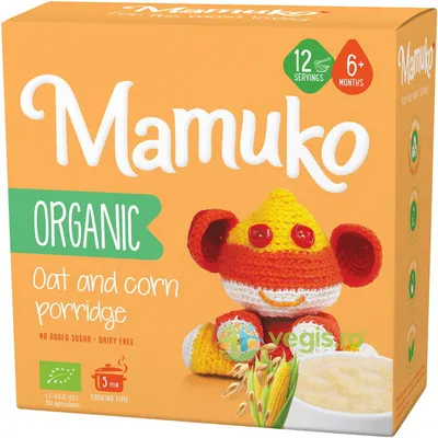 Porridge din 2 Cereale (Ovaz si Porumb) 6+ Luni Ecologic/Bio 200g