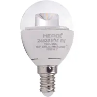 Bec LED HEPOL, forma glob, E14, 6W, 30000 ore, lumina calda