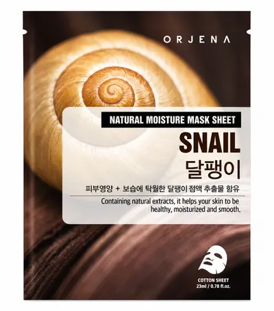 Orjena Masca servetel cu extract de mucina de melc Natural Moisture Snail, 23 ml