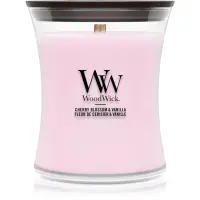 Woodwick Cherry Blossom & Vanilla lumânare parfumată cu fitil din lemn 275 g