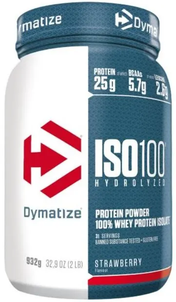 ISO 100, strawberry, 932 g, Dymatize