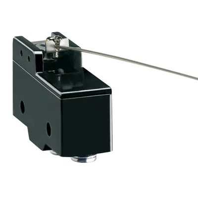 Plastic Micro Switch, K Series, Metal Lever. 168,3mm/6.63in Long Flat Cylindrical Lever, Contacts 1no/nc. Solder Terminal