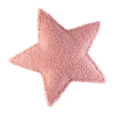 Pernă decorativă pentru copii roz cu tapițerie din țesătură bouclé Star – Wigiwama