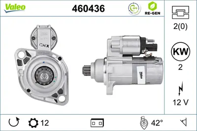 Electromotor (12v, 2kw, Reconditionat) Potrivit Audi A1, A3, Q3, Tt; Seat Altea, Altea Xl, Ateca, Cordoba, Ibiza Iii, Ibiza Iv, Ibiza Iv Sc, Leon, Toledo Iii; Skoda Fabia I 1.4-3.2 02.02