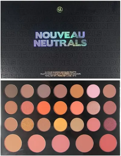 BH Cosmetics - Paletă de farduri și fard de obraz Neutral Nouveau, 26 culori