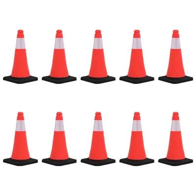 vidaXL Conuri de trafic reflectorizante cu baze grele, 10 buc., 50 cm