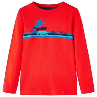 Tricou de copii cu mâneci lungi sălbatice roșu 116