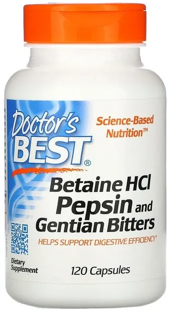 Betaine HCL Pepsin and Gentian Bitters, 120 capsule, Doctor's Best