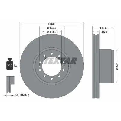 Disc frana TEXTAR 93186700