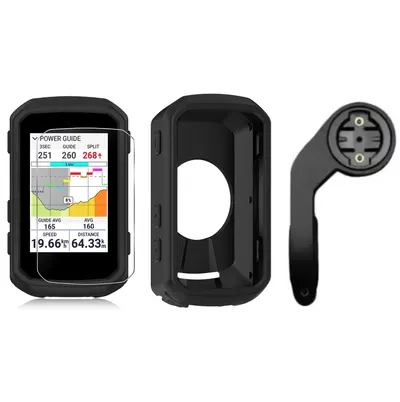 Pachet 3-în-1 – husă silicon + sticlă 9H + suport – Garmin Edge 850 / 550