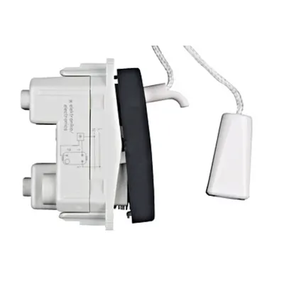Insert buton comutator cu şnur, 16A, negru ,cleme cu şurub