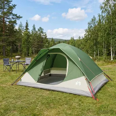 vidaXL Cort Instant Verde 305 x 215 x 140 cm Poliester și oțel
