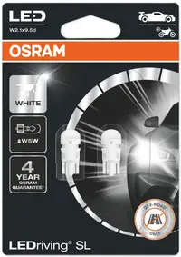 Becuri auto LED Osram - LEDriving, SL, W5W, 1W, 2 bucăți, albe