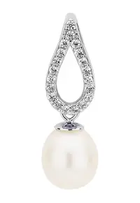 Pandantiv argint cu perla naturala si zirconia pavé - Divina