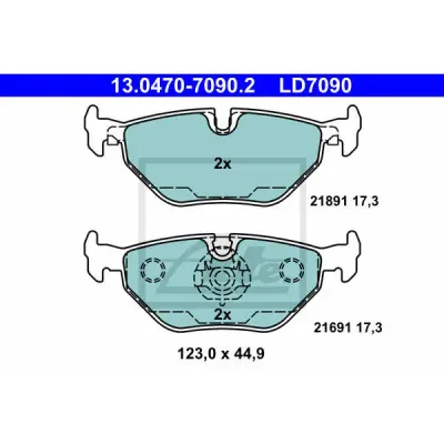 Set placute frana, frana disc ATE 13.0470-7090.2