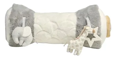Jucărie moale Mamas & Papas - Tummy Time Roll, Welcome to the world, Grey