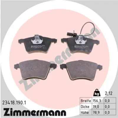 Set placute frana, frana disc ZIMMERMANN 23418.190.1