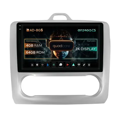 Navigatie 2K Ford Focus MK2 (2004-2011), Clima Automata, Android, S-Quadcore 4GB RAM + 64GB ROM, 9.5 Inch - AD-BGS90042K+AD-BGRKIT117
