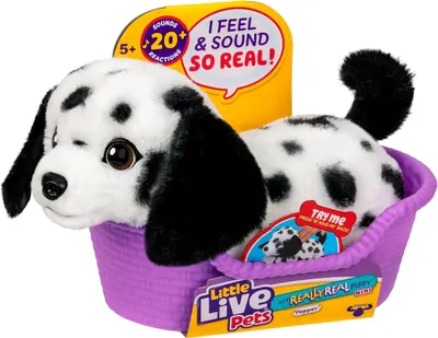 Jucărie de pluș interactivă Moose Little Live Pets - Really Real Puppy, Pepper Dalmațianul