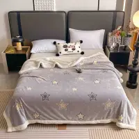 Patura CoCoLiNo cu blanita, 200x230cm, Jojo Home, Gri, Stelute