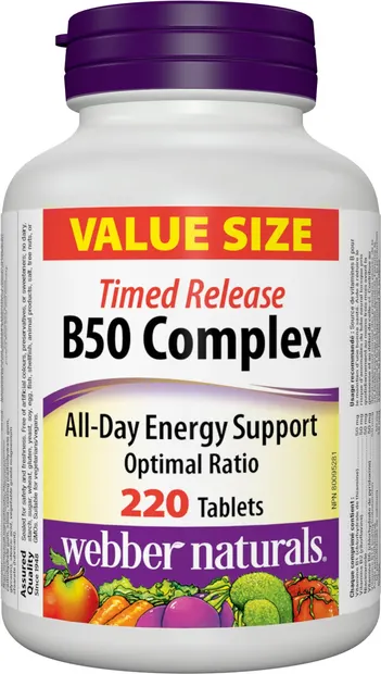 Vitamin В50 Complex, 220 tablete, Webber Naturals