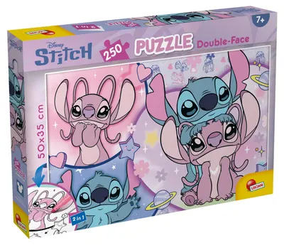 Puzzle dublu față Lisciani pentru colorat de 250 piese - Stitch și Angel