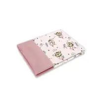 Paturica pufoasa, MimiNu, Cu doua fete, Dimensiune 75x100 cm, Din tesatura de catifea si bumbac, Materiale certificate Oeko Tex Standard 100, Design, Little Ballerina Pink