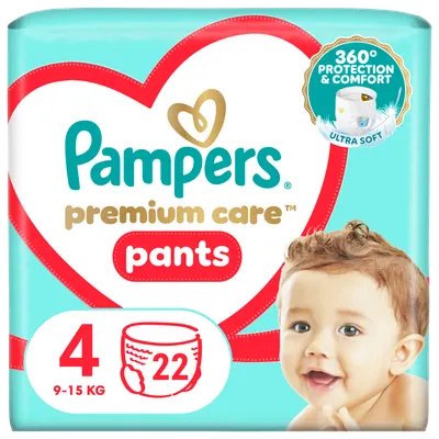 Scutece Pants Premium Care Nr.4 9-15kg, 22 bucati, Pampers