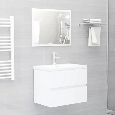 Gossi set mobilier de baie, 2 piese, alb, pal