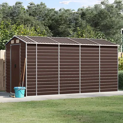 Gossi sopron de gradina, maro, 191x385x198 cm, otel galvanizat