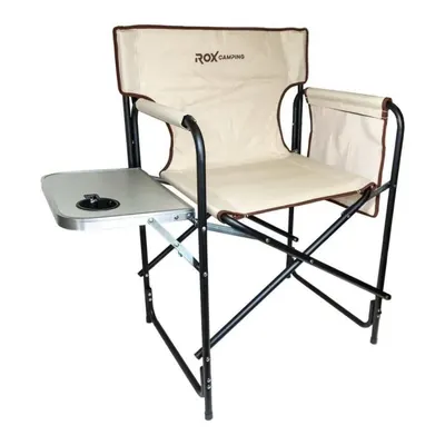 Scaun pliabil pentru camping cu masuta laterala ROX Wood 153CAMP0317