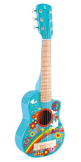 Instrument muzical pentru copii Hape - Chitara Flower Power, din lemn