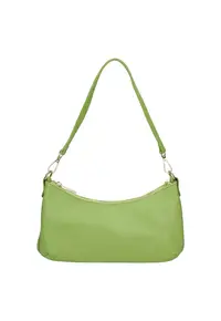 Geanta baguette de piele - Verde
