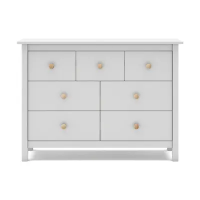 Comodă pentru copii albă joasă din lemn de pin 110x80 cm Max – Marckeric