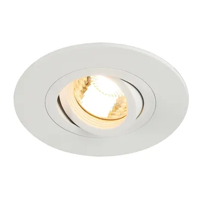 Spot incastrat, NEW TRIA 78 XL Ceiling lights GU10, white recessed fitting, QPAR51, round, matt white, max. 50W, incl. clip springs