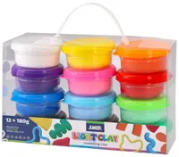 Plastilina pusă în găleți Junior - 12 culori, 180 g