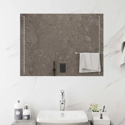 vidaXL Oglindă de baie cu LED Transparent 80 x 60 cm sticlă securizată