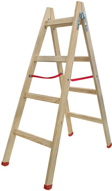 Scară dublă din lemn Valbg - Lux, 2x4 trepte, 1.40 m