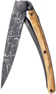 Cuțit de buzunar Deejo Olive Wood - Hunting Scene, 37 g