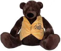 Jucărie de pluș Amek Toys - Ursuleț de pluș cu jachetă galbenă, 60 cm